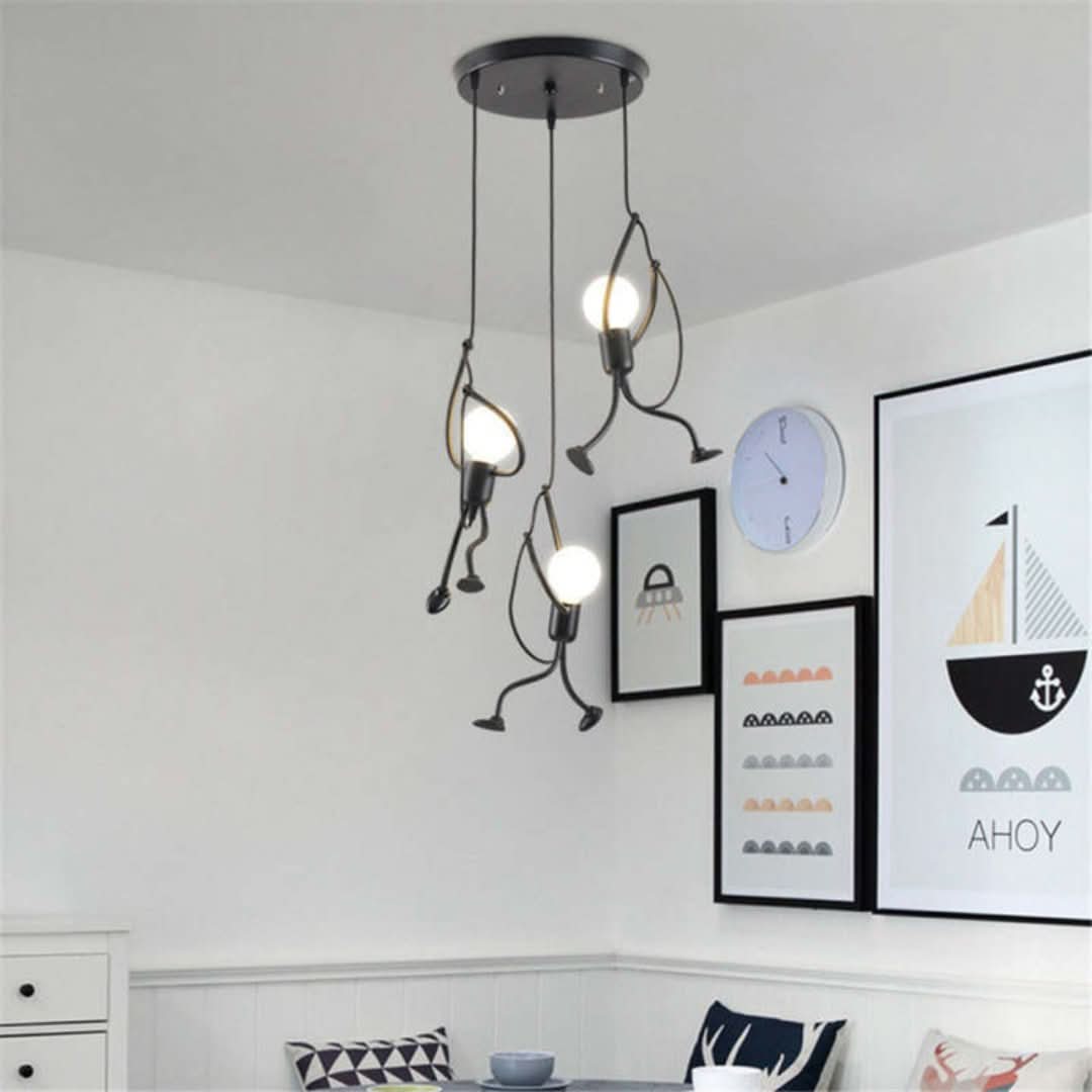 Designlamp 'Climbing Man' - karakteristieke hanglamp