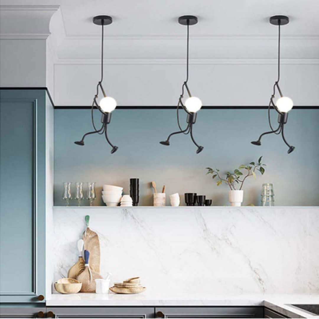 Designlamp 'Climbing Man' - karakteristieke hanglamp