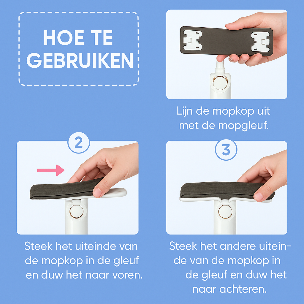 Mini Mop + losse spons | Eenvoudig en efficiënt schoonmaken in een handomdraai!
