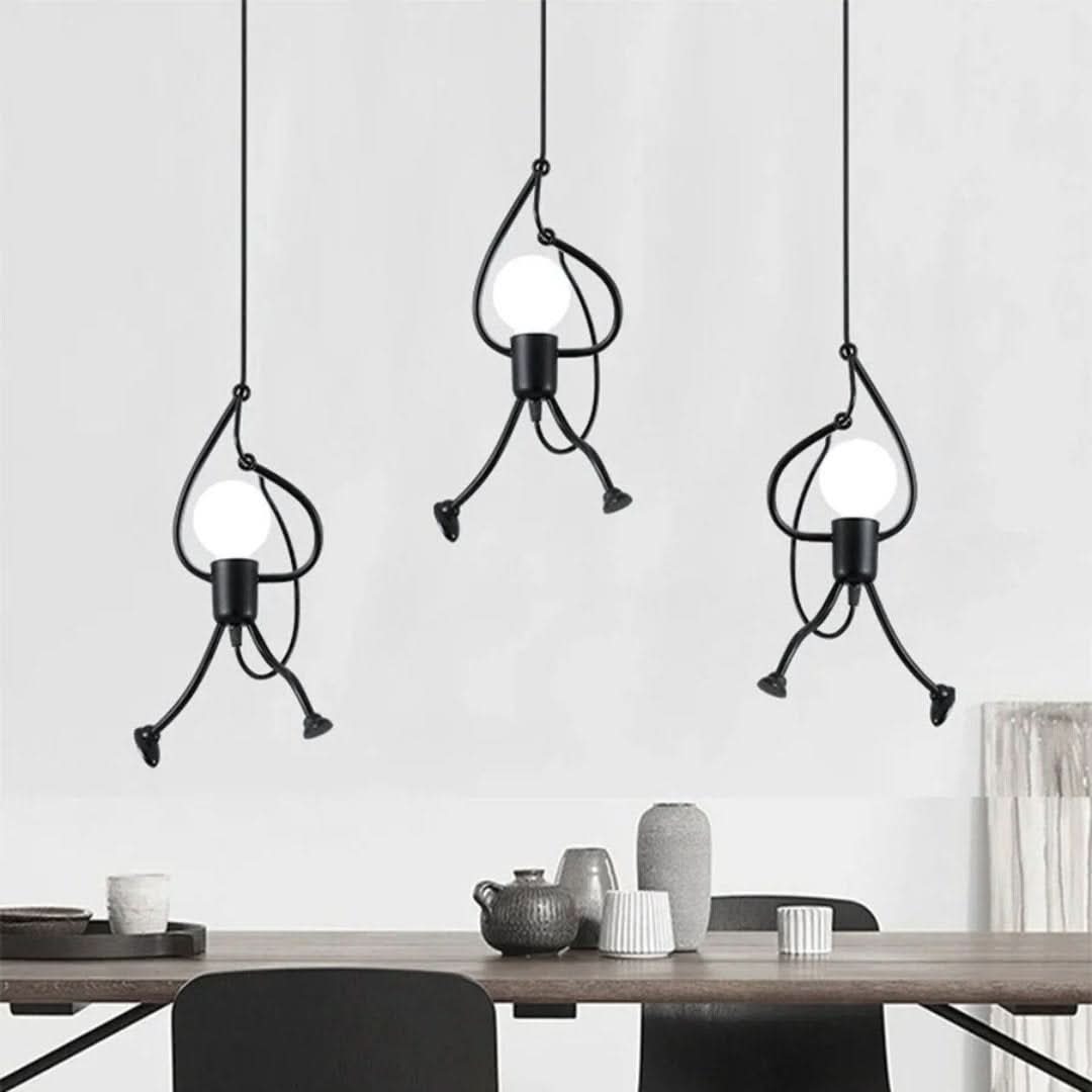 Designlamp 'Climbing Man' - karakteristieke hanglamp