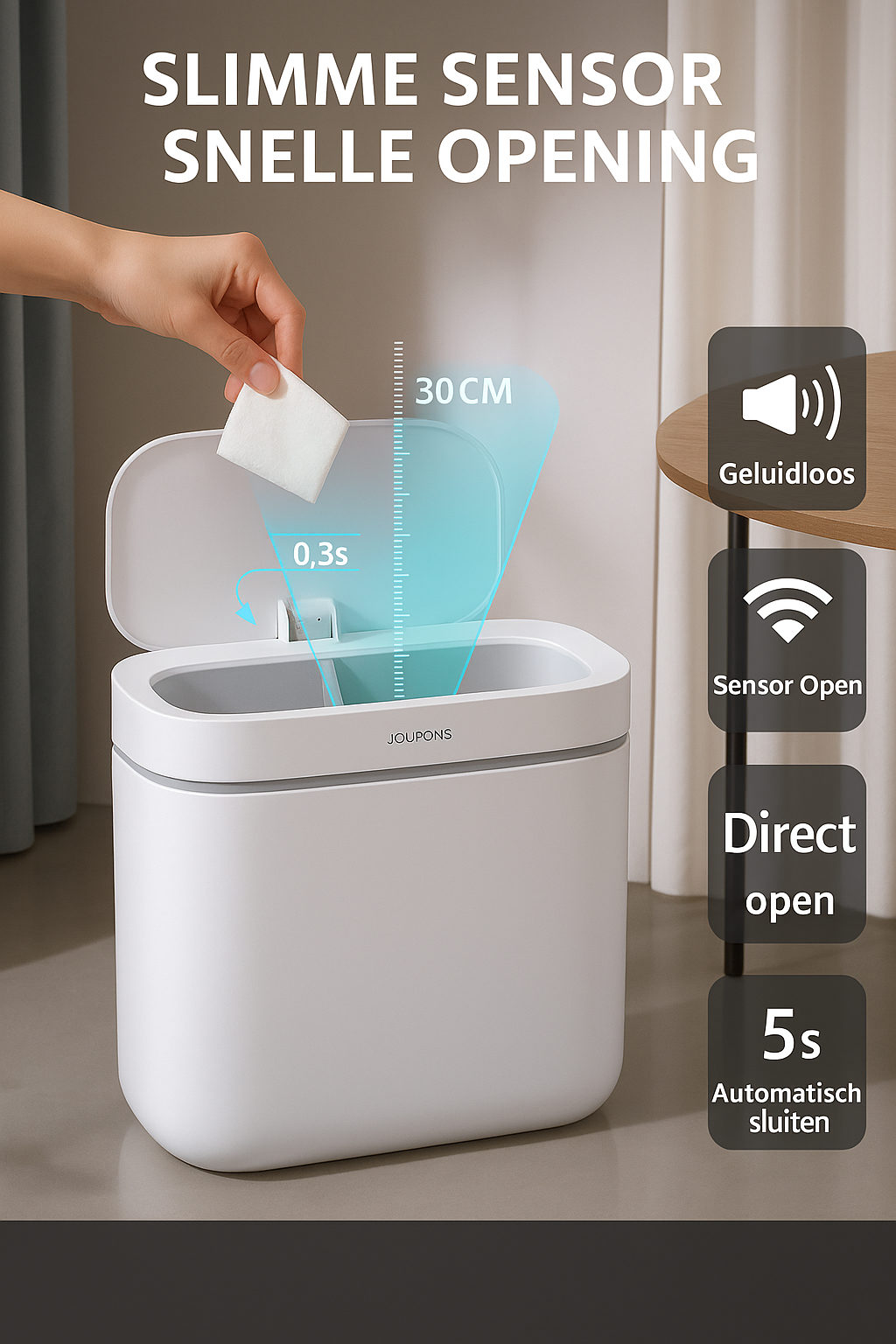 Automatische prullenbak – waterdicht en hygiënes!